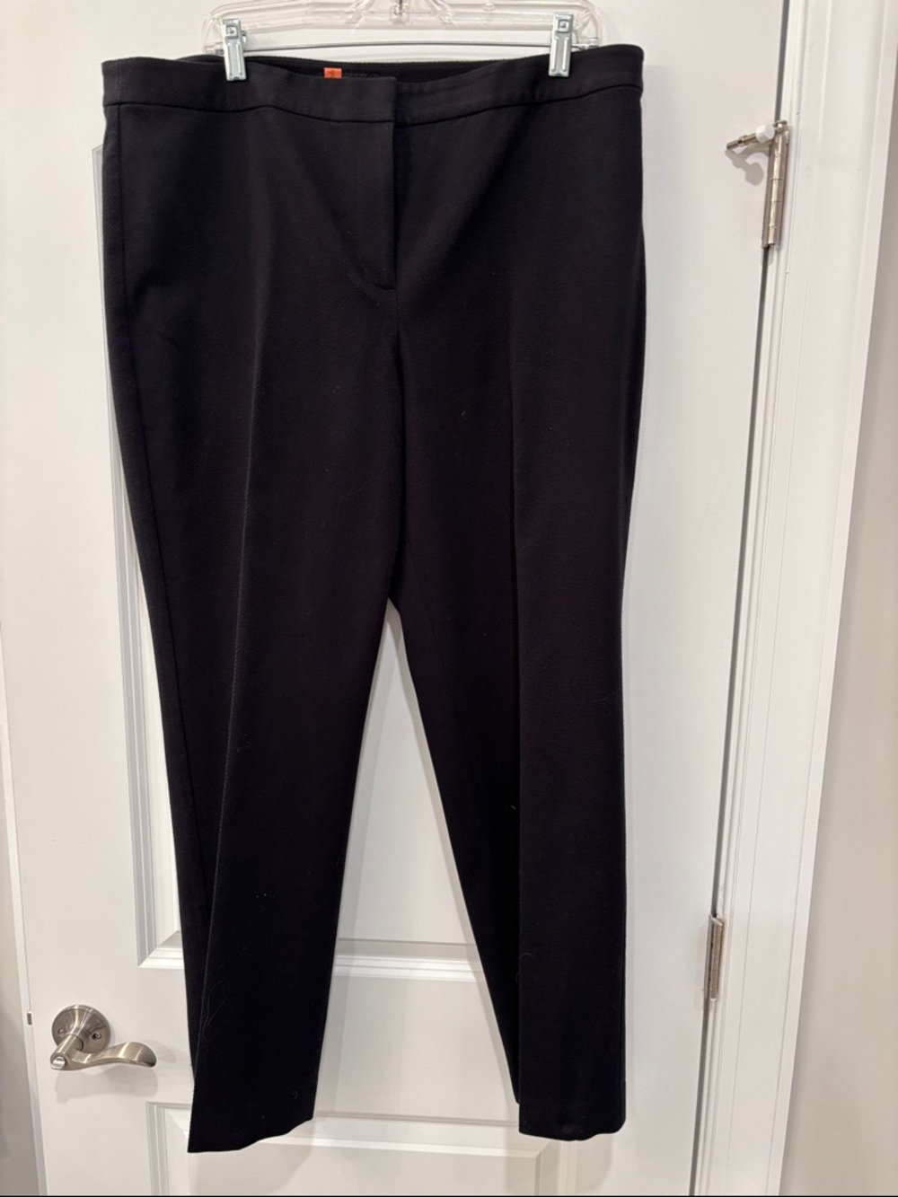 Talbots Black Pique Straight-Leg Work Pants